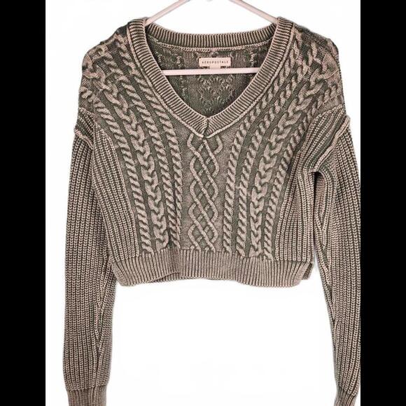 Aéropostale Cropped Cable Knit Sweater - XS - Picture 1 of 6